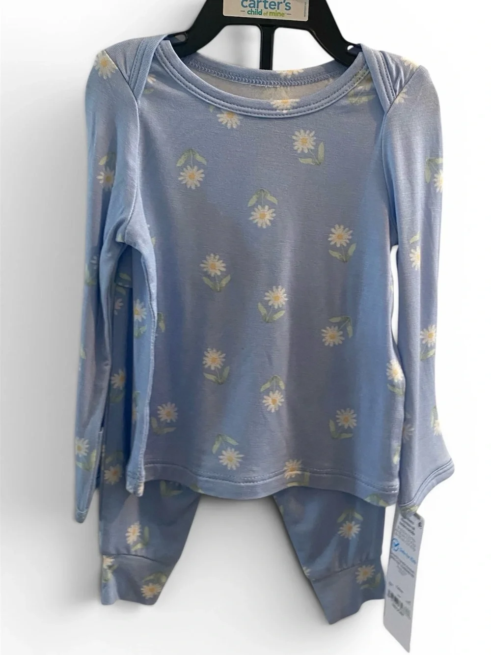 Carter's Light Blue Girl’s Daisy Print Long Sleeve Pajama Set